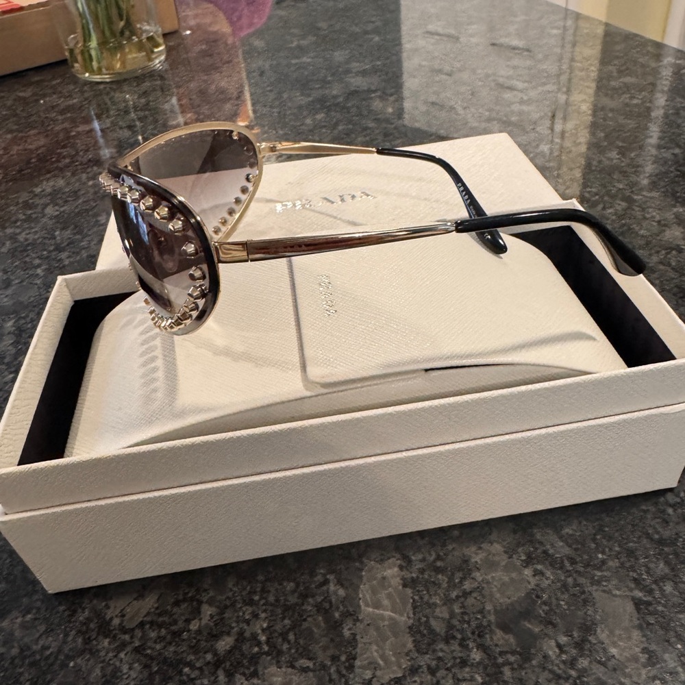 Rare Prada Studded Brown Sunglasses - Picture 5 of 9